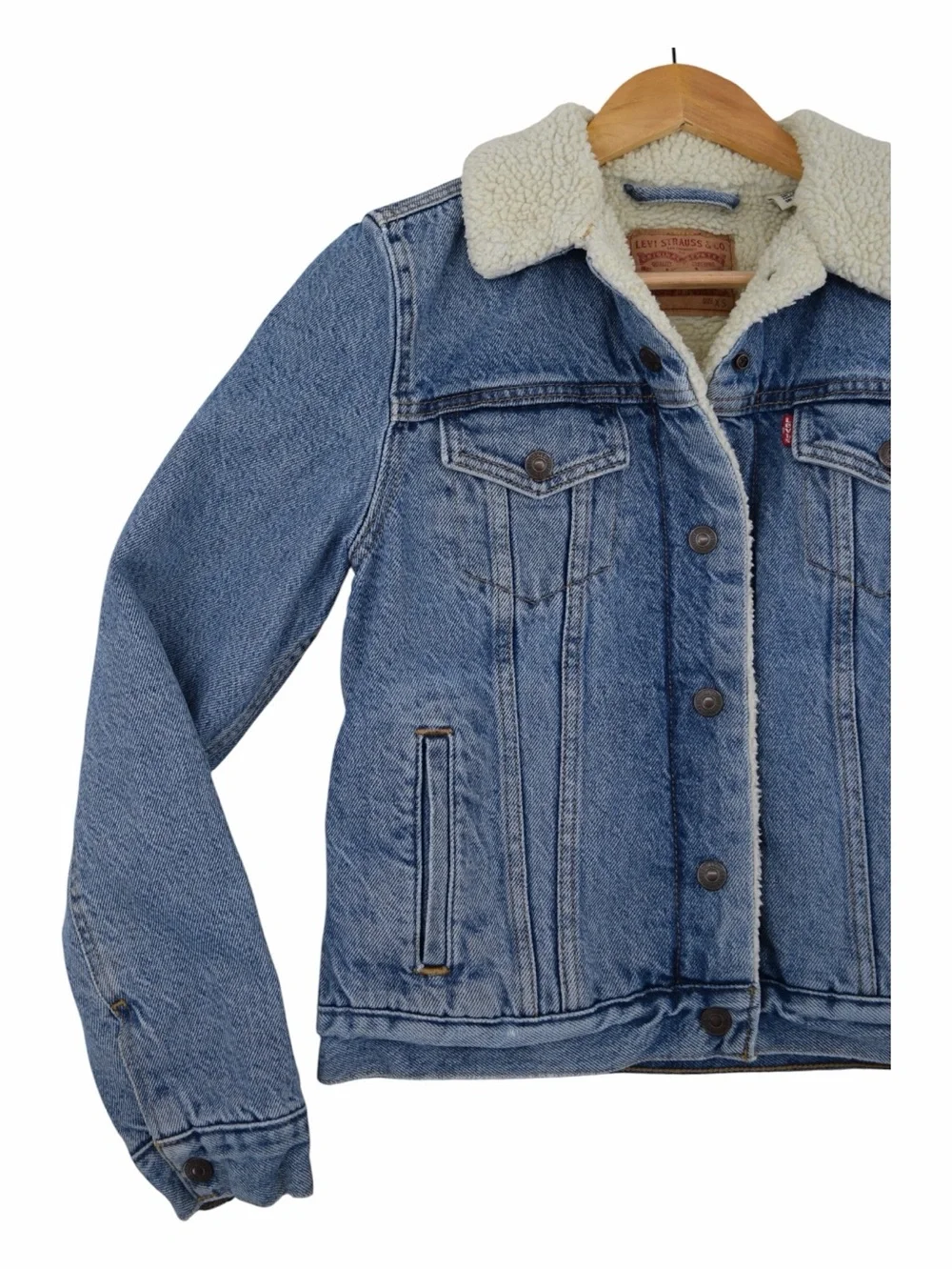 Levi's Blue Denim Jean Sherpa Jacket